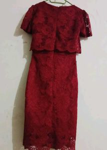 Elegant Red Lace Dress