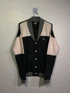 Vintage-Style PUMA Varsity Cardigan Jacket