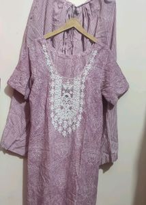 Light Purple💜 Plazo Salwar Suit With Dupatta