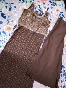 Brown Nayra Embroidered Kurta Set