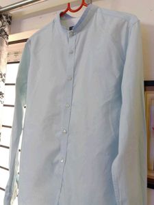 MENS Chineese Collor Ky Blue Shirt