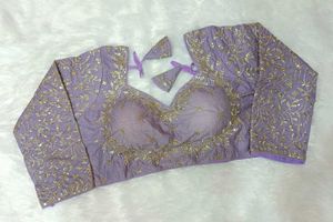 Embroidered Lilac Blouse