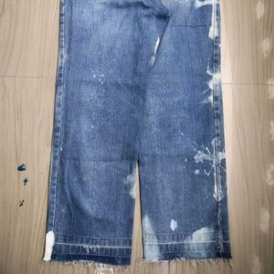 Japanese Gothic Style Hand Painted Acid Wash Jeans