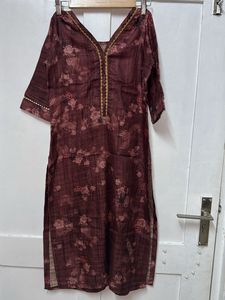 Elegant maroon kurta pant set