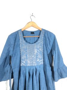 Blue Emboridered Kurta (Women’s)