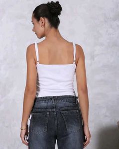 Shein Spaghetti Strap Ruched Tie-Up Leotard Top