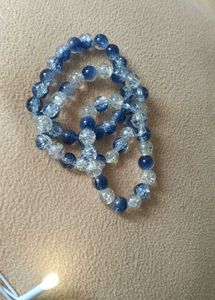Blue &amp; Crystal Beaded Bracelets Set Of 3