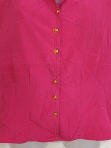 MAGENTA COLOUR GOLDEN BUTTONS