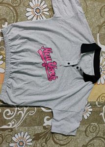 Grey Crop T-shirt