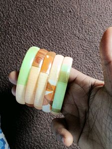 New Single Bangles Set Of 5 (Fibre Or Plastic)