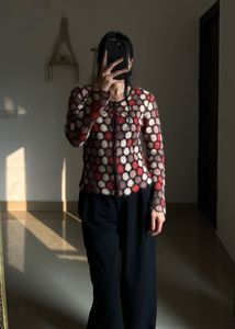 RUST ORANGE FLORAL CROCHET CARDIGAN