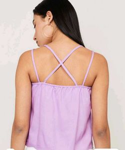 Purple Spaghetti Strappy Tank Top