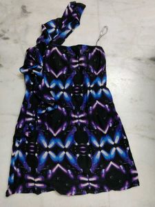 Galaxy Print One Shoulder Dress
