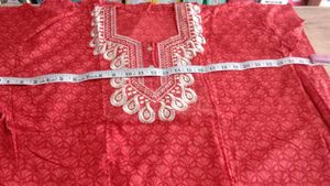 Embroidered Cotton Nighty Maxi For Ladies