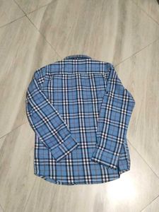 Blue Plaid Button-Down Shirt