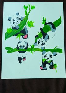 Panda Family Painting