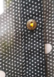 Sheer Black🖤Button-Down With Orange Collar🍊✨️