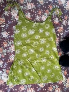 Green Floral Tank Top