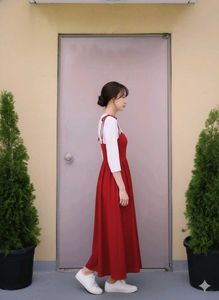 🇰🇷Pinteresty Red dress with white inner top 🍓