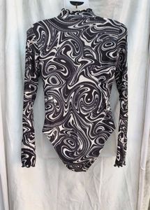 141511. Swirl Print Long Sleeve Bodysuit