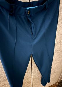 Teal High-Rise Straight Fit Trousers – Brand New!