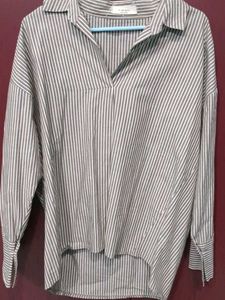 Striped Oversized Long Sleeve Top