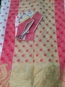 Paisley Print Saree with Matching Blouse