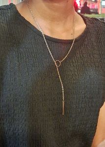 Gold Tone Y Necklace