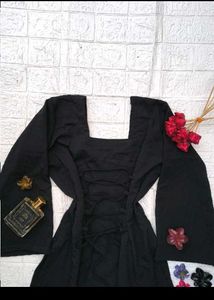 Black Dress with Bell Sleeves
