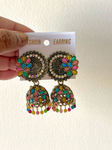 Multi Coloured Jhumka