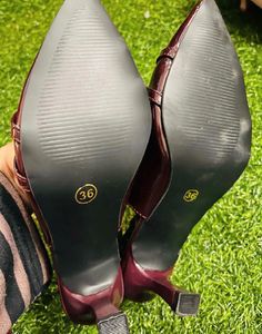 Burgundy Slingback Heels