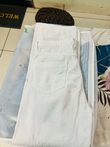 White Wide Leg Jeans (28)