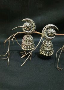 Silver Jhumka Earrings