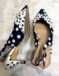 Polka Dot Slingback Heels