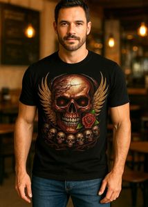 Skull &amp; Wings Graphic Tee💀🥀💀