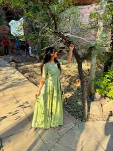 Green Pleated Midi Dress