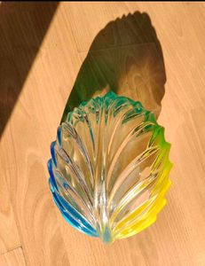 MIKASA WALTHER GLASS LEAF SHAPED WEST GERMANY BOWL