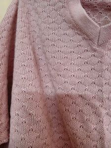 Pink Knit Turtleneck Sweater