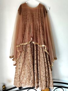 Elegant Brown Lace Dress