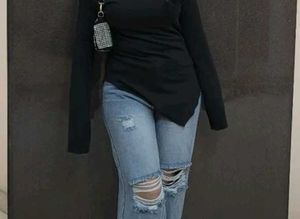 Ripped Wide-Leg Denim Jeans