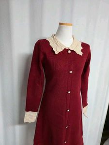 Elegant Button-Down Knit Dress