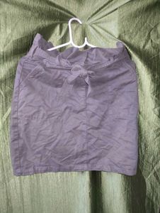 Olive Green Tie-Waist Mini Skirt