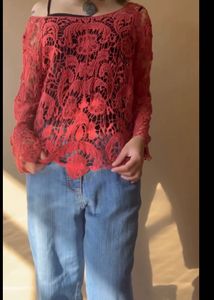 Red Crochet Top