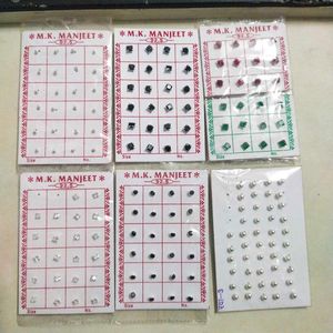 925 Pure Silver Dimond Nose&Ear Earings 1 pair