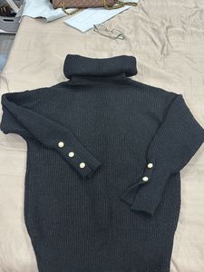 Black high neck woollen sweater