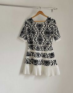 Black & White Print Mini Dress
