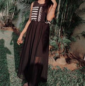 Patterned Black Dress