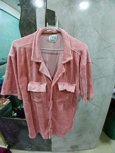 Zara Velvet Oversized Shirt