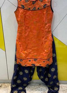 Orange &amp; Blue Salwar Suit