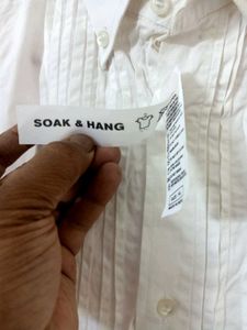 Mens White Designer Button Down Shirt